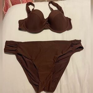 ANTONIO MELANI BROWN SWIMSUIT SET